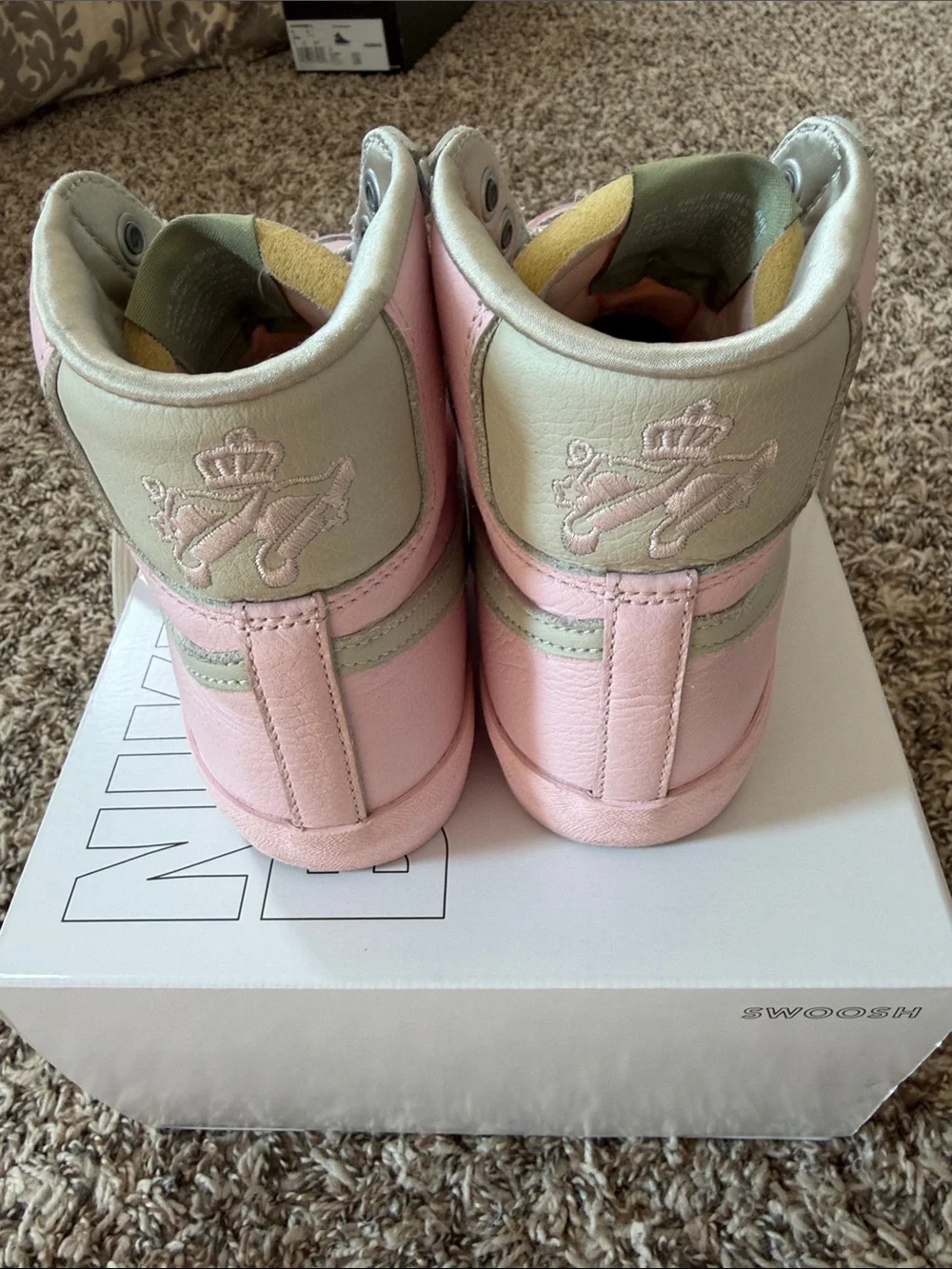 Nike Women’s “Norah” High-Top Sneakers in Pink and Cream